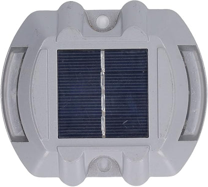 Solar Pathway Lights, Reflective Outdoor Lighting, Aluminum, Long Lasting Bright Illumination for Driveways, Gardens, Patios (Green Light)