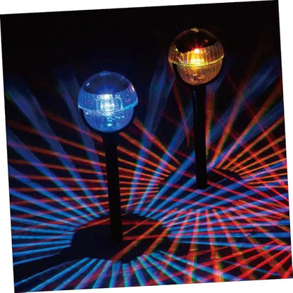 Solar Lawn Lights 2pcs with Color-Changing Led, Plastic Solar Pathway Lights for Outdoor Garden and Courtyard Decor, Solar-Powered Landscape Lighting for Patio and Yard