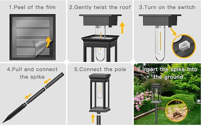 Solar Pathway Lights Outdoor, 4 Pack Solar Powered Garden Lights Waterproof IP65, Solor Outside Light for Yard Path Landscape Lawn Walkway Driveway
