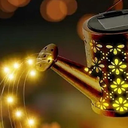 Christmas Solar Kettle Lights, Light Solar Santa Claus Watering Can LED Light, Waterproof Solar Powered Lawn Decorative Lights for Outdoor Christmas Pathway Decoration (Warm White A, Kettle Lights)