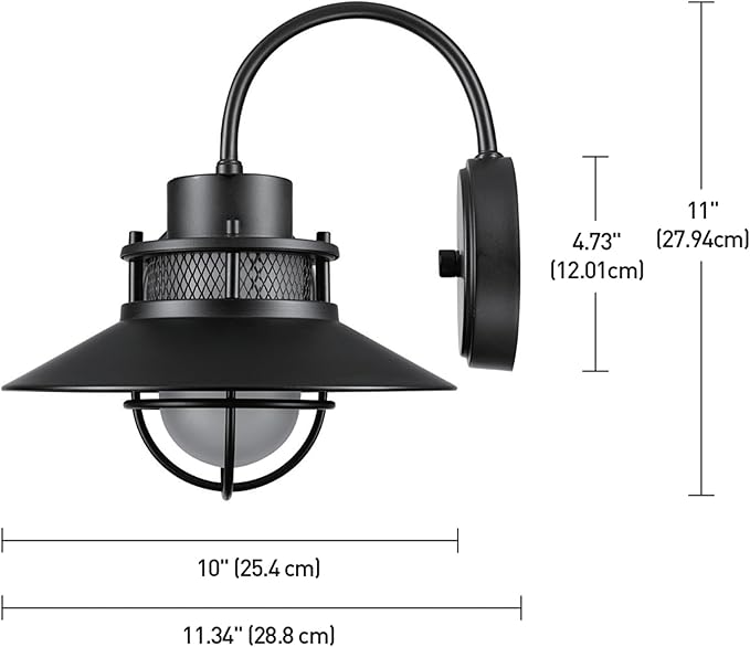 GLOBE Electric 44233 Liam 1-Light Outdoor Wall Sconce, Matte Black, Frosted White Glass Shade | Lumora