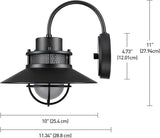 GLOBE Electric 44233 Liam 1-Light Outdoor Wall Sconce, Matte Black, Frosted White Glass Shade | Lumora