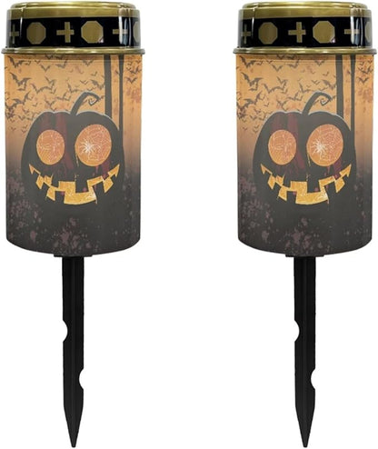 Halloween Outdoor Solar Lights Waterproof 2 Pcs Solar Grave Decorations for Cemetery Grave Light Decorations for Cemetery Cemetery Solar Lights