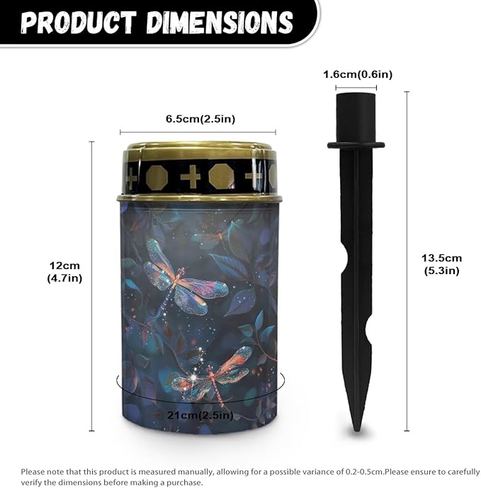 Dragonfly Print Solar Garden Light Garden Decoration Waterproof Solar Light Outdoor Solar Powered Landscape Path Light for Path, Yard, Patio, Driveway