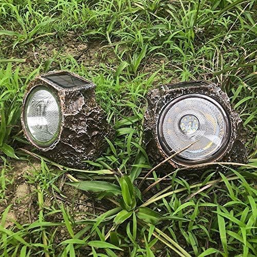 SunKite Solar Powered Rock Light, 4 Pack 10 LED Waterproof Garden Stone Lights Outdoor Landscaping Spotlights, Yard | Lumora