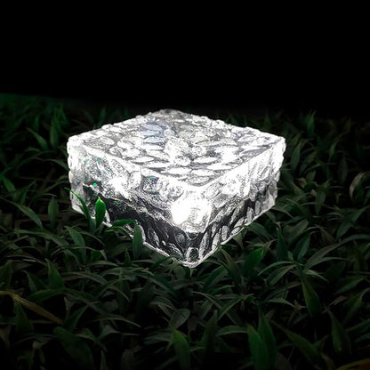 Solar Powered Floor Light LED In-ground Brick Lamp Waterproof Solar Yard Light Cold White for Outdoor Patio Garden Landscape Pathway