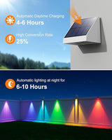 12 Pack Color Changing Solar Powered Fence Lights Outdoor Landscape LED Waterproof Yard Lighting for Outside Wall | Lumora