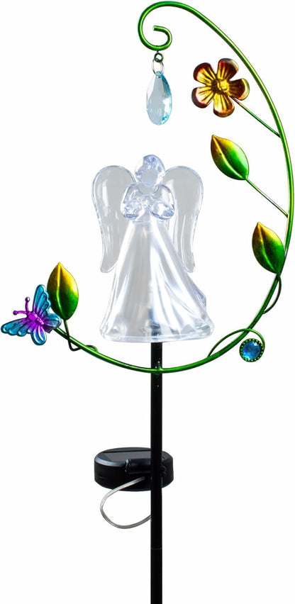 Solar Angel Light for Cemetery Decor - Color Changing Memorial Gift, Outdoor Garden Stake Light for Grave, Yard, Patio - Waterproof Sympathy Decoration with LED