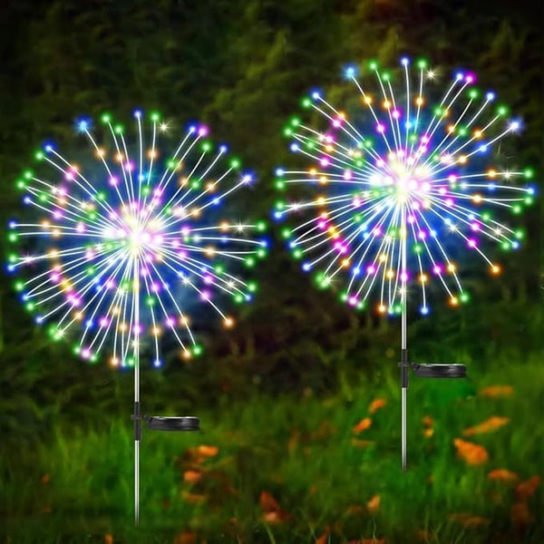 Solar Garden Lights Outdoor,Waterproof Garden,2 Pack 200 LED Twinkling Firework Lights Decorative with 8 | Lumora
