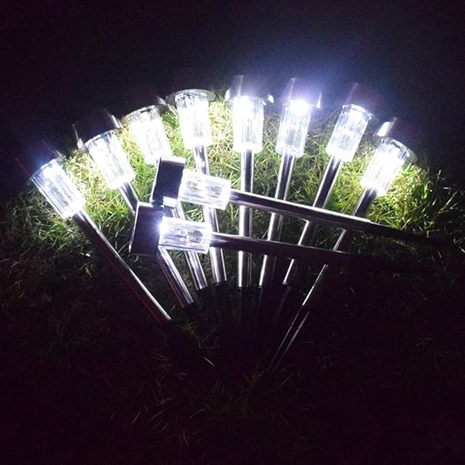 Uonlytech 2 Pcs Globe Light Stakes LED Landscape Lighting Pathway Landscape Spots Weather Solar Exterior LED for Pathway Garden Outdoor