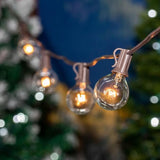 G40 Patio String Lights with 25 Clear Globe Bulbs - Hanging Garden String Lights - Vintage Backyard Patio Lights | Lumora