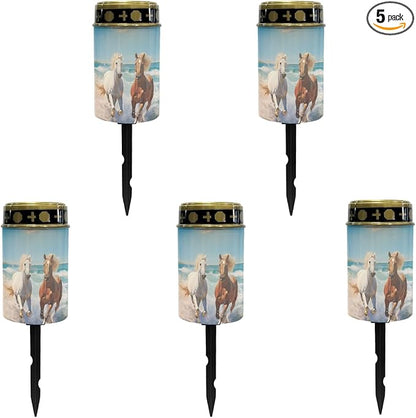 Running Horse Horse Yard Stake Lights,Horse Garden Stake Lights Solar Powered Lantern Landscape Lighting,Hose Decor LED Lantern,Garden Horse Decoration-Warm White