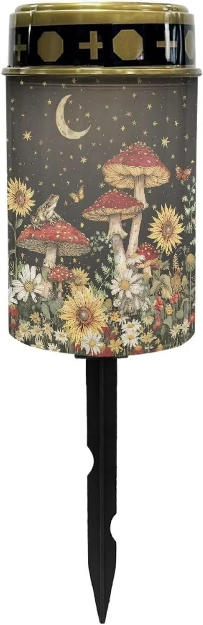 Mushrooms Garden Stake Light, Solar Lights for Cemetery Grave,Solar Pathway Lights Outdoor Waterproof,Lawn Yard Patio Garden Decor Environment Friendly