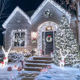 JMEXSUSS 300 LED White Christmas Tree Lights Plug in