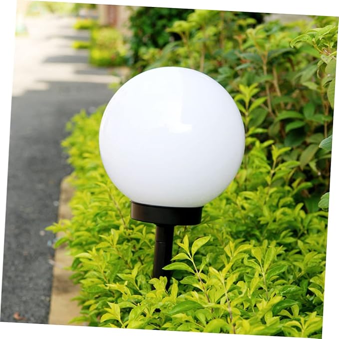 4pcs Solar Garden Light White Ball Shaped Solar Pathway Lights for Outdoor Use Easy to Install Lawn Lamps with Warm for Driveway Patio and Landscape