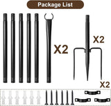2 Pack String Light Poles for Outside, Thickened Metal Lights Hanger Pole Outdoor with Fork, Lighting Hanging Post | Lumora