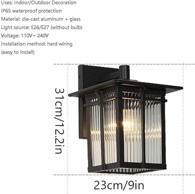 European Style Outdoor Waterproof Wall Lamps,Retro Villa Garden s Sconce Light,American Vintage AlumiExpression artistique m Housing and Mount Fixture for Outside Night Safety Lighting Exterior