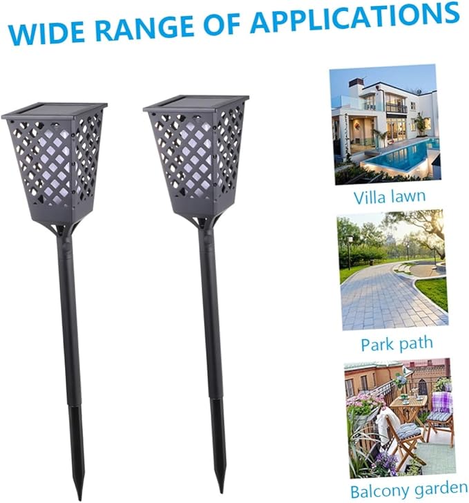 VANZACK 2 Pack Solar Ground Lamps Garden Stake Lights Waterproof Landscape Decorative Outdoor Lights Solar Landscape Lighting for Yard Pathway Garden