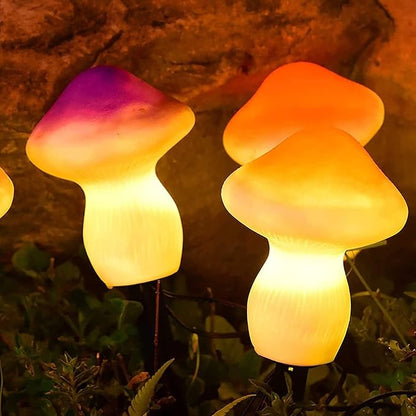 Super Bright Solar Lights, Set of 3 Solar Mushroom Lights, Outdoor Waterproof Solar Powered Mushroom Lights, Garden Stake Lights for Garden Yard Backyard Lawn Path Lights (Color : 3 Colors)