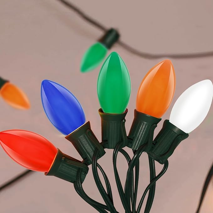 C9 LED Christmas Lights Outdoor 25Ft Outdoor Christmas Decorations String Light Waterproof with 26 C9 LED | Lumora