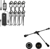 SUNTHIN 8 Pack Outdoor Landscape Lighting with Dusk to Dawn Sensor Controller, Bundled 9.8FT T Shape Extension Cord | Lumora