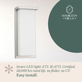 Hamilton Hills 14 Inch Silver Squared Flush Mount Outdoor Light Fixture | Modern Front Door Exterior Light 3000K | Lumora