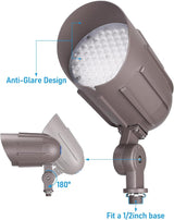 LEONLITE 3CCT Bullet Flood Light with Knuckle Mount, 30W/20W/12W Selectable - Outdoor Security Flood Light | Lumora