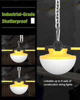 100FT 3Prong Construction String Lights 16000LM 130W Industrial LED String Work Lights, IP65 Waterproof 18AWG Wire | Lumora