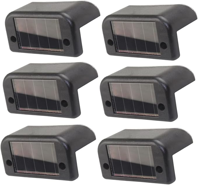 TEHAUX 6PCS Solar Step Lights Waterproof Outdoor Stair LED Lighting for Deck Railing Solar Garden and Path Lights