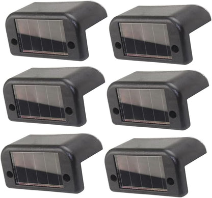 TEHAUX 6PCS Solar Step Lights Waterproof Outdoor Stair LED Lighting for Deck Railing Solar Garden and Path Lights