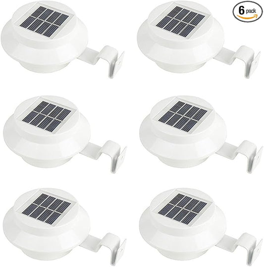 iSunMoon 6 Pack Outdoor Solar Powered LED Gutter Light Fence Roof Gutter Garden