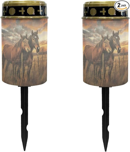 Western Aztec Horse Solar Pathway Lights Outdoor Waterproof,Solar Garden Stake Lights LED Landscape Path Lights Decorative for Yard Patio Spotlight Driveway(Horse)
