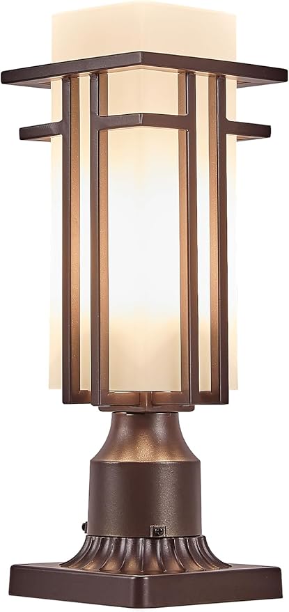 Oil Rubbed Bronze Outdoor Post Lights,Waterproof Pole Mount Light Fixture with Pier Mount Adapter(with 3-Inch Pier | Lumora