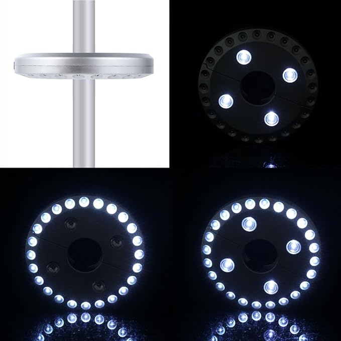 EcoGecko 28 LED Patio Umbrella Light With Adjustable Brightness, Easy Clamp Pole Mount, Hang Anywhere, Camping Tent | Lumora