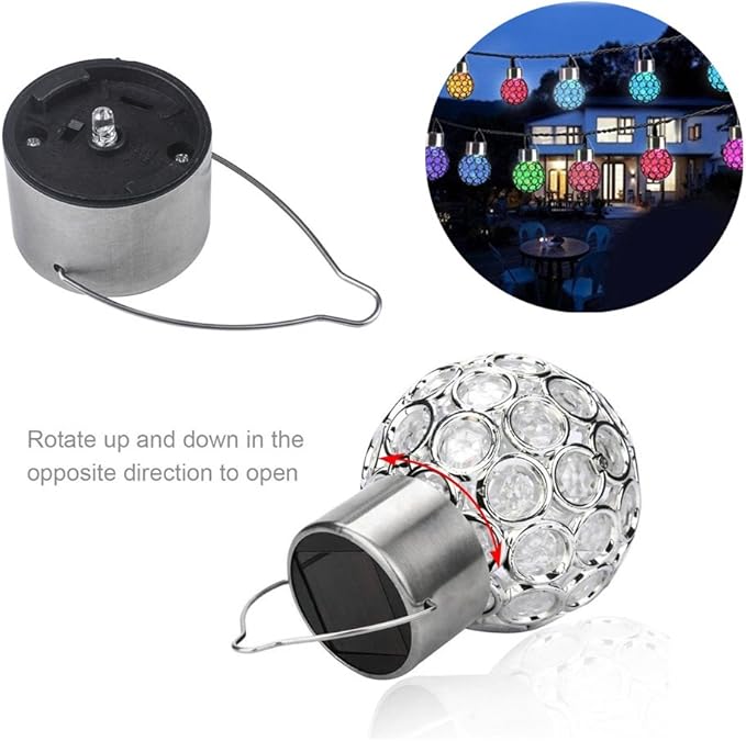 Solar Lights Garden Decorative Hanging Light Auto Color Changing LED Outdoor Balls Stake Lamps Party String Light Globe Ornaments Landscape Lighting for Patio Yard Window(3pack)
