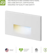 ASD LED Recessed Step Light Fixture, Dusk to Dawn Outdoor Tread Lighting | 3CCT, Motion Sensor, Photocell | Lumora