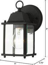 Livex Lighting 7506-14 Frontenac Traditional 1-Light Outdoor Wall Lantern with Clear Beveled Glass Shades, 8" x | Lumora