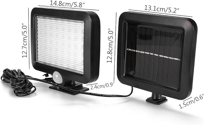 AOZBZ Solar Power Wall Light, Outdoor Motion Sensor Light 56 LEDs Securtiy Night Light Separable Solar Panel Light for Patio Yard Deck Garage Driveway Porch Fence