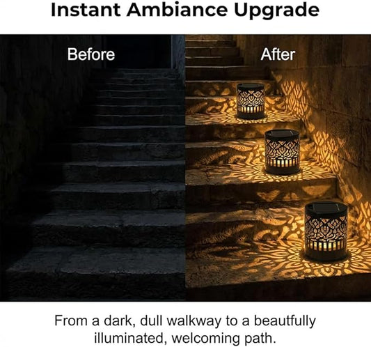 Decorative Solar Mandala Lights, 2026 New Solar Mandala Lights Outdoor, Mandala Theme Waterproof Fence Light for Garden Post Patio Backyard Yard Decor (4 Pcs)