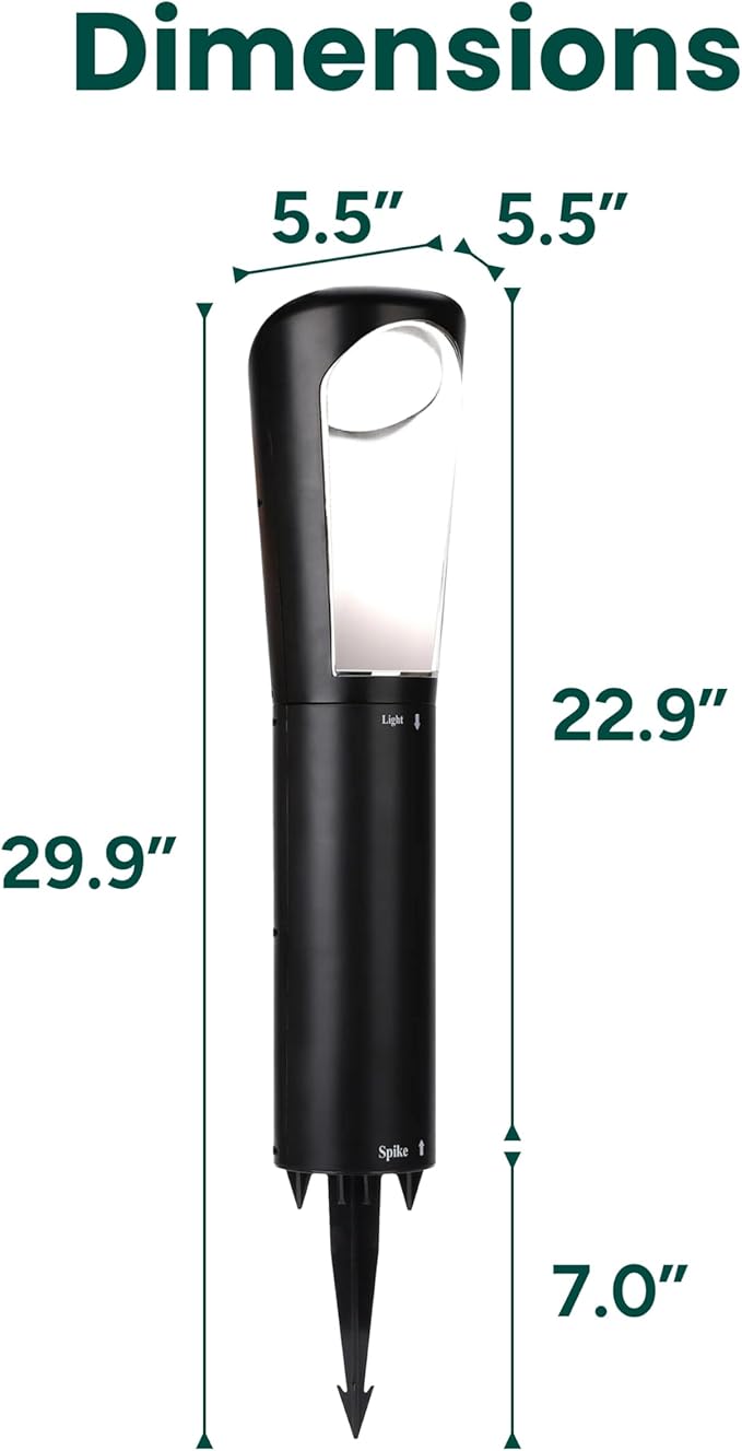 Techko SGL-406 Solar Garden/Path Light, Black