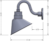 10in. Architectural Bronze Angle Shade Gooseneck Sign Light Fixture With 10in. Long Extension Arm - Wall Sconce | Lumora