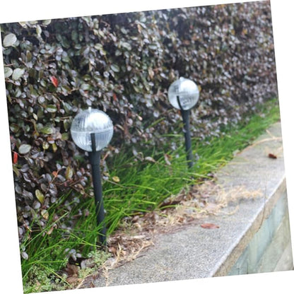 DOITOOL 2pcs Solar Garden Lights with Color-Changing LEDs Solar Lawn Stake Lights for Outdoor Pathway and Courtyard for Patio and Garden Decor