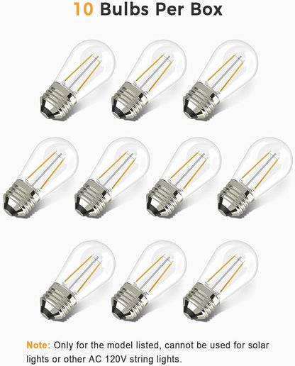 XMCOSY+ S14 12V Smart Warm White Plastic Bulbs S14 Smart Outdoor Patio String Lights
