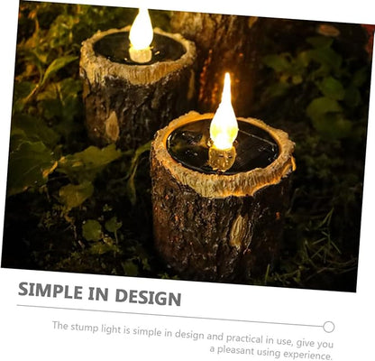 SUPVOX Solar Stump Lamp Led Outdoor Decorative Light for Garden Pathway Easy Installation Solar-Powered Landscape Light for Patio Lawn and Courtyard
