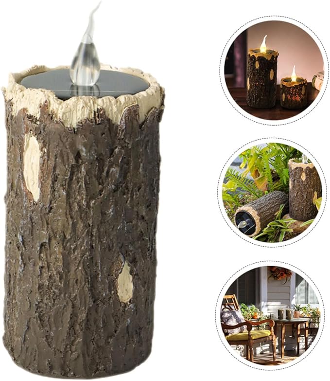 SUPVOX Solar Stump Light Outdoor Solar Powered Garden Decoration Compact Design for Lawn and Patio Easy Installation for Pathway