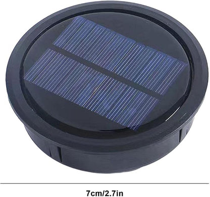 Garden Light Solar Top Replacement Round Box, Solar Replacement Top of Solar Lantern Battery Box, Solar Lights Replacement Top, Waterproof Round Solar Panel Lights