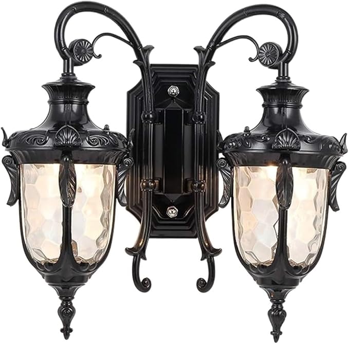 European Waterproof Outdoor Wall Light,2-Heads AlumiExpression artistique m Metal Victoria Sconce,E26 Minimalist | Lumora