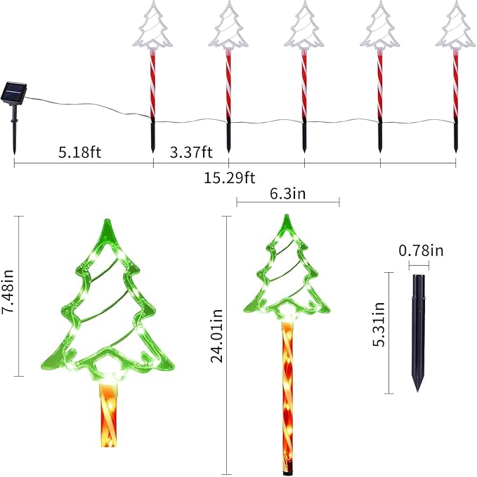 10 in 1 Solar Fantasy Christmas Tree Lights and Garden Ground Stake Lights, Holiday Decoration Lights Led Garden | Lumora
