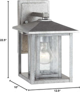 Generation Lighting 88025-57 Hunnington One - Light Outdoor Wall Lantern Outside Fixture, Weathered Pewter | Lumora