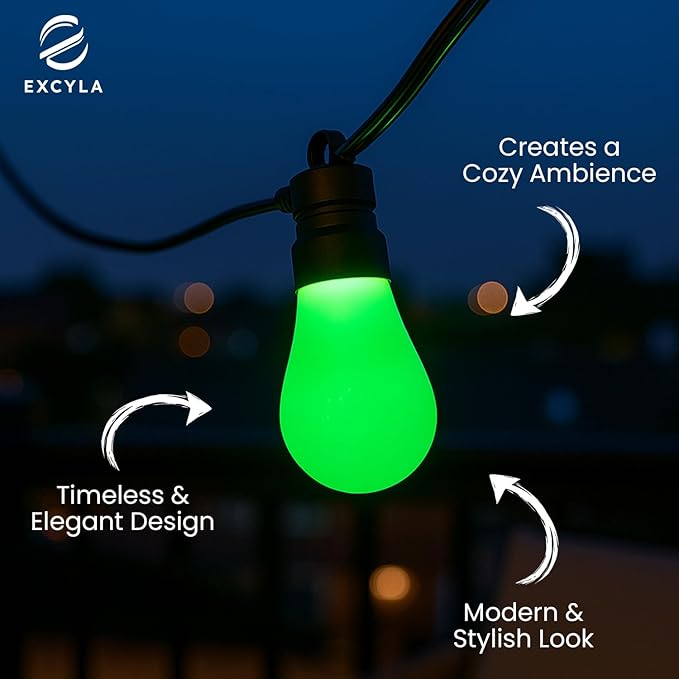 Smart Outdoor String Lights for Patio & Backyard | LED Color Changing Dimmable Bulbs | Waterproof & Shatterproof Design | Remote & App Control | Alexa Compatible | 15 Bulbs | 50ft | Pack of 2